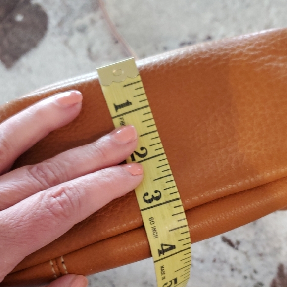 Dooney & Bourke Cognac Brown Pebbled Leather Crossbody Satchel Bag - Picture 13 of 17